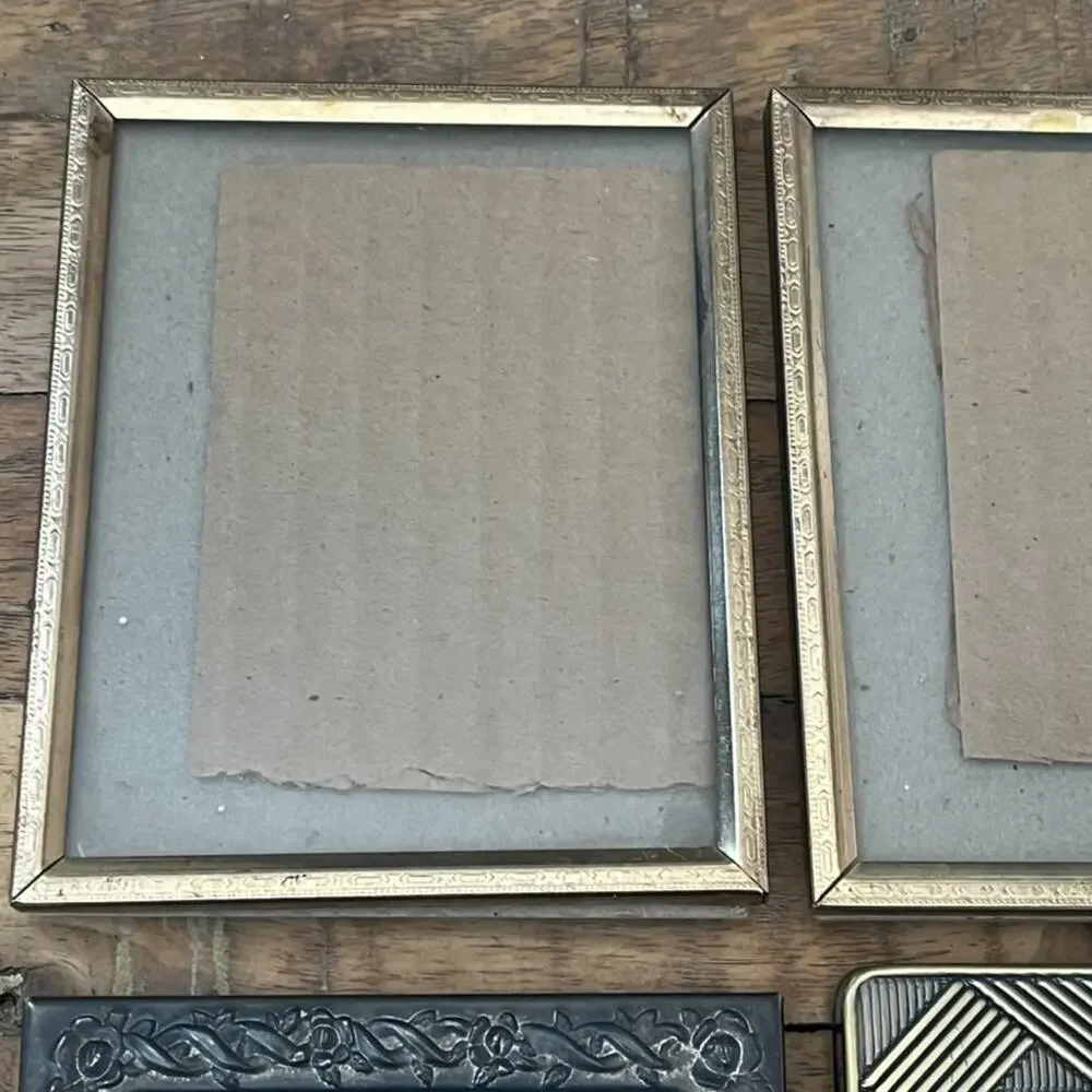 Set of 4 Mixed Silver Plated Picture Frames Ornate & Geometric Patterns